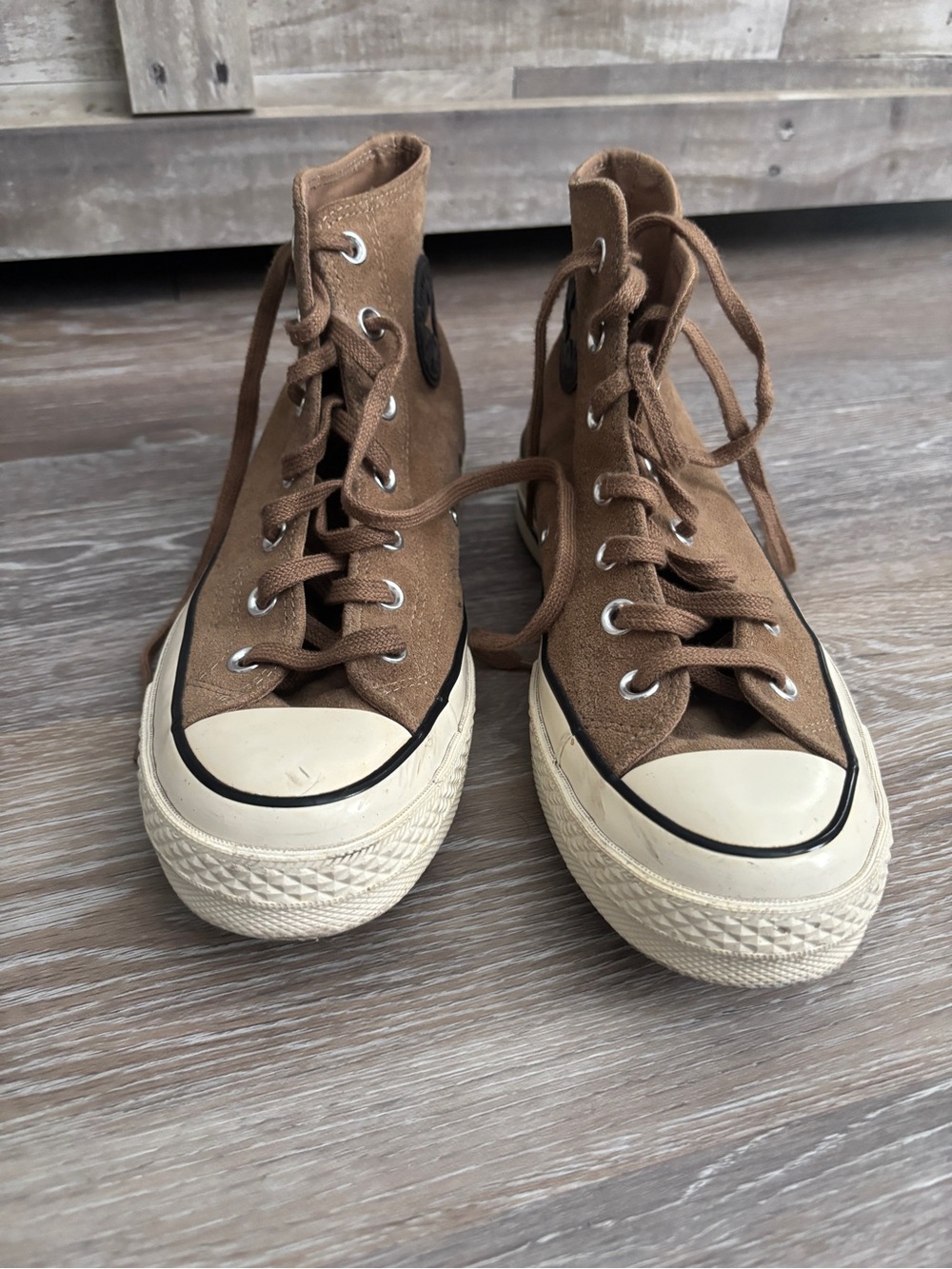 Converse Tan/Brown High-Top Sneakers
